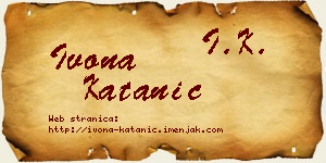 Ivona Katanić vizit kartica